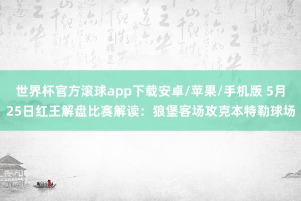 世界杯官方滚球app下载安卓/苹果/手机版 5月25日红王解盘比赛解读：狼堡客场攻克本特勒球场