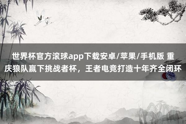 世界杯官方滚球app下载安卓/苹果/手机版 重庆狼队赢下挑战者杯，王者电竞打造十年齐全闭环