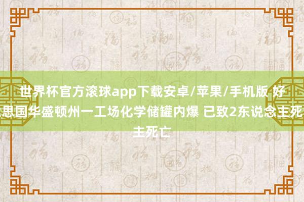 世界杯官方滚球app下载安卓/苹果/手机版 好意思国华盛顿州一工场化学储罐内爆 已致2东说念主死亡