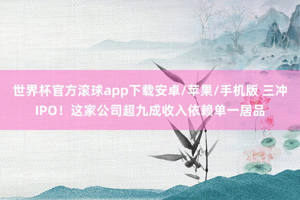 世界杯官方滚球app下载安卓/苹果/手机版 三冲IPO！这家公司超九成收入依赖单一居品