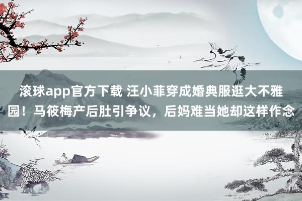 滚球app官方下载 汪小菲穿成婚典服逛大不雅园！马筱梅产后肚引争议，后妈难当她却这样作念