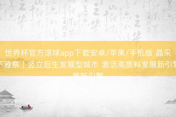 世界杯官方滚球app下载安卓/苹果/手机版 晶采不雅察|竖立后生发展型城市 激活高质料发展新引擎